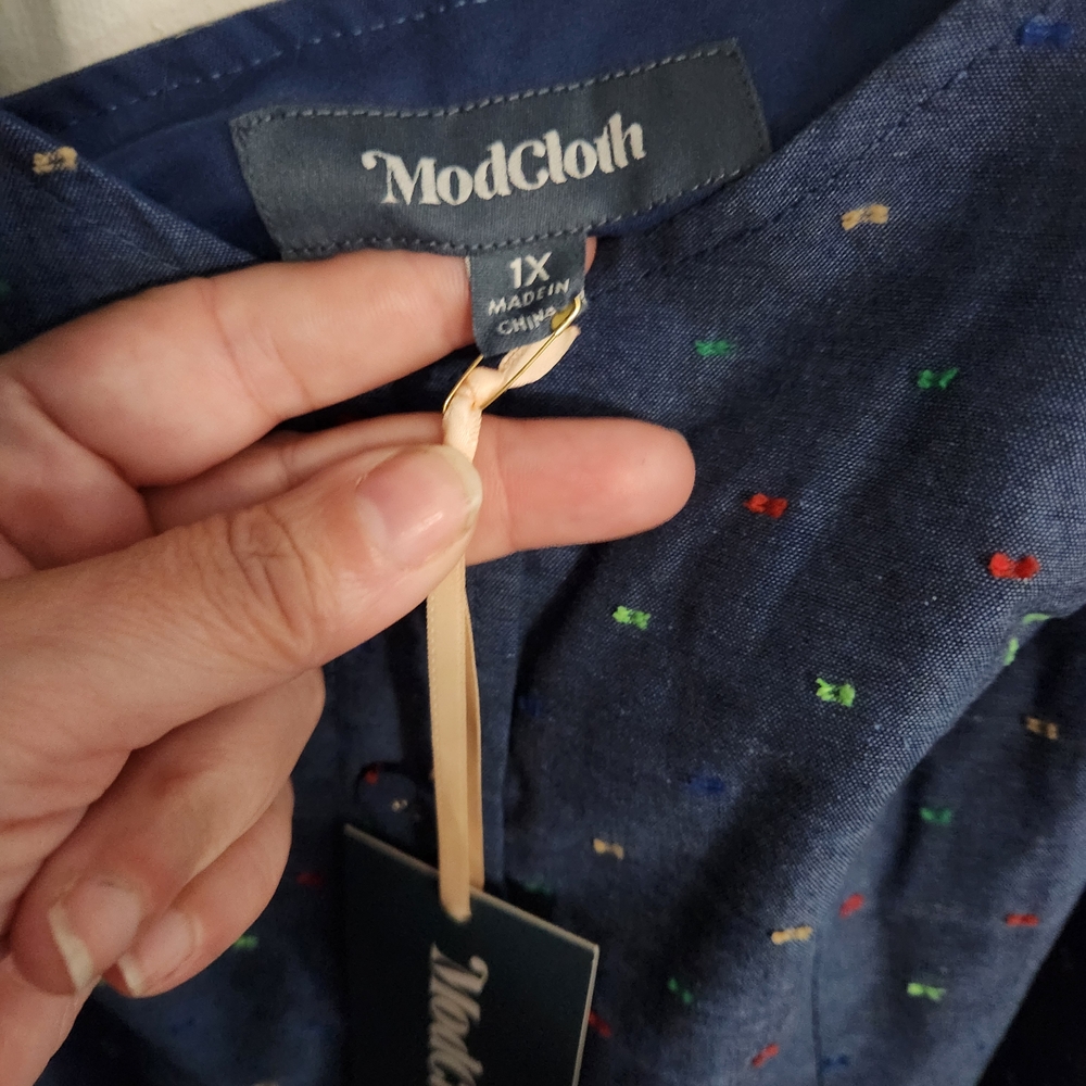 Modcloth Navy Button-Up Tank Top - Picture 3 of 3